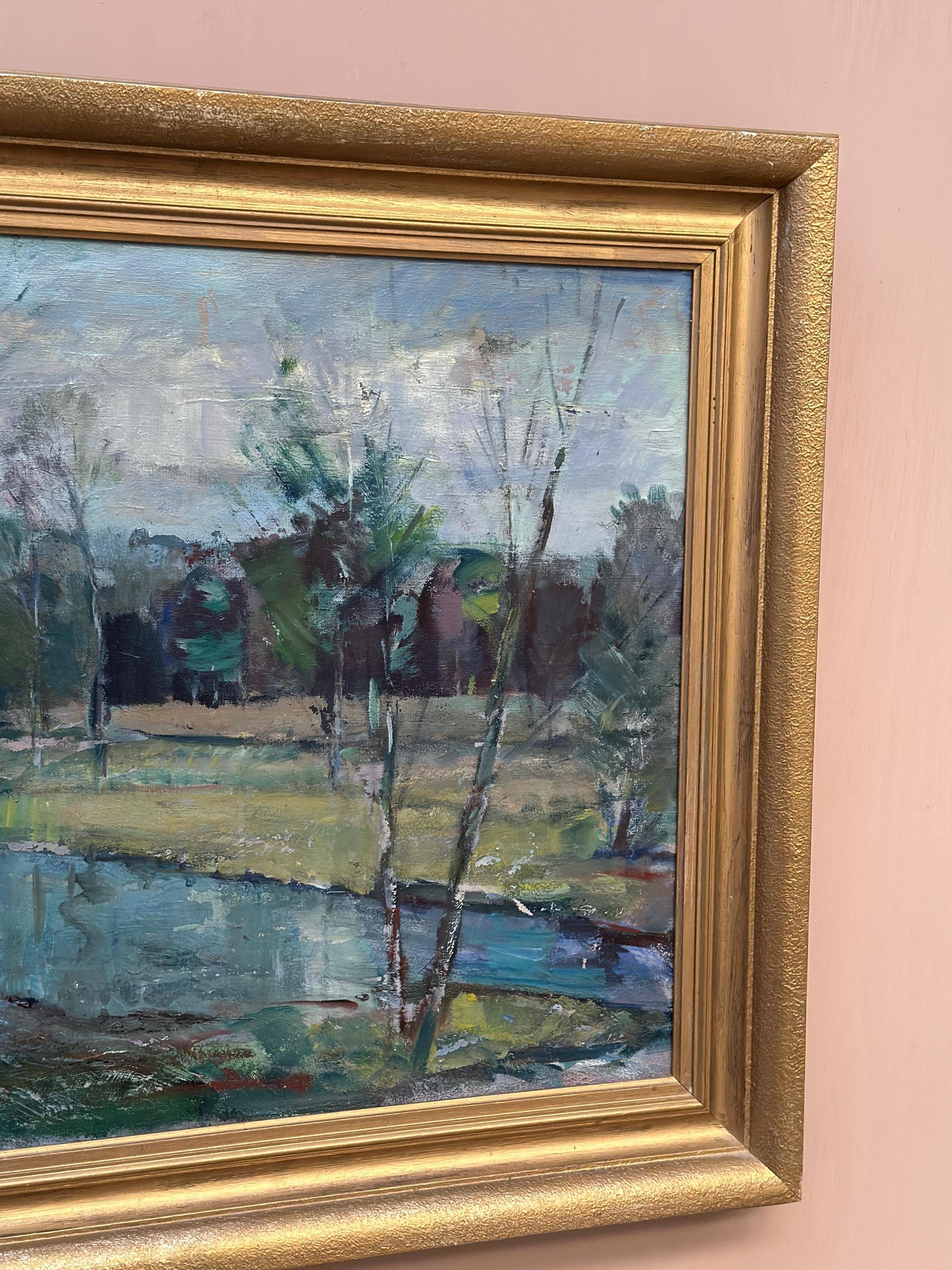 Swedish Oil on Canvas – “Obscured by Trees” by Hugo Carlberg