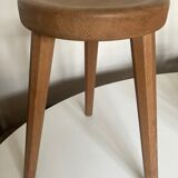 Wooden stool tripod hollow seat 1960