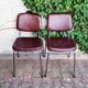 70s metal and imitation leather chairs