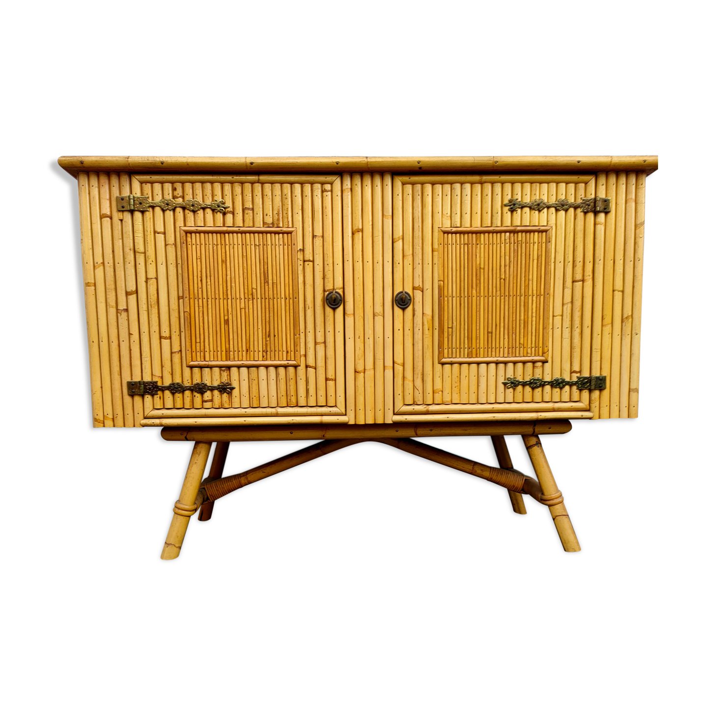 Vintage bamboo 50s enfilade French work