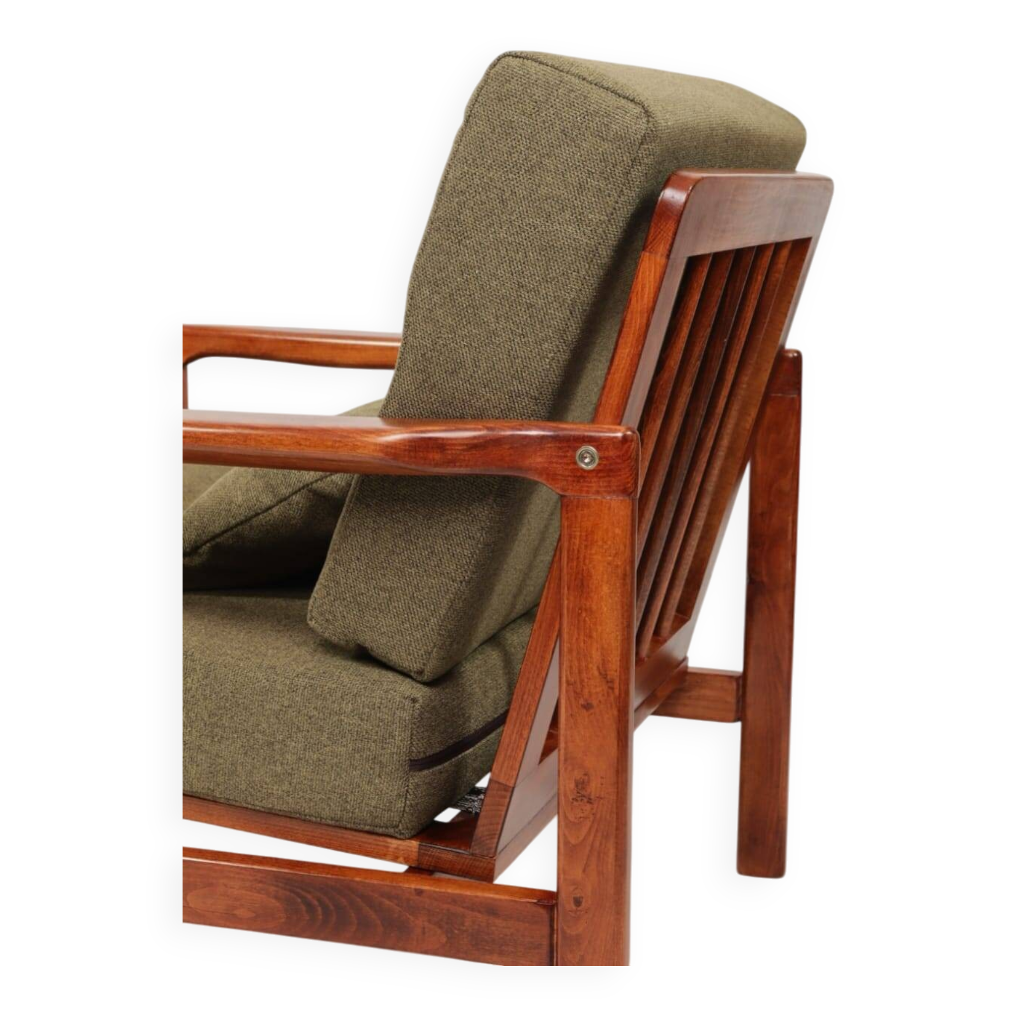 Mid Century Armchair Green Pillows Upholstery Living room armchair renovated