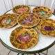 Set of 6 dessert plates in Sarreguemines slurry 60s