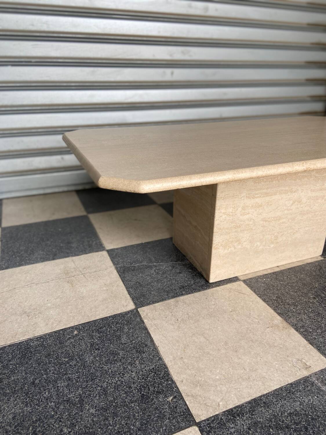 Travertine coffee table