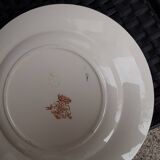 Set of 6 vintage flat plates, 23 cm, Longwy brand, Mireille pattern.