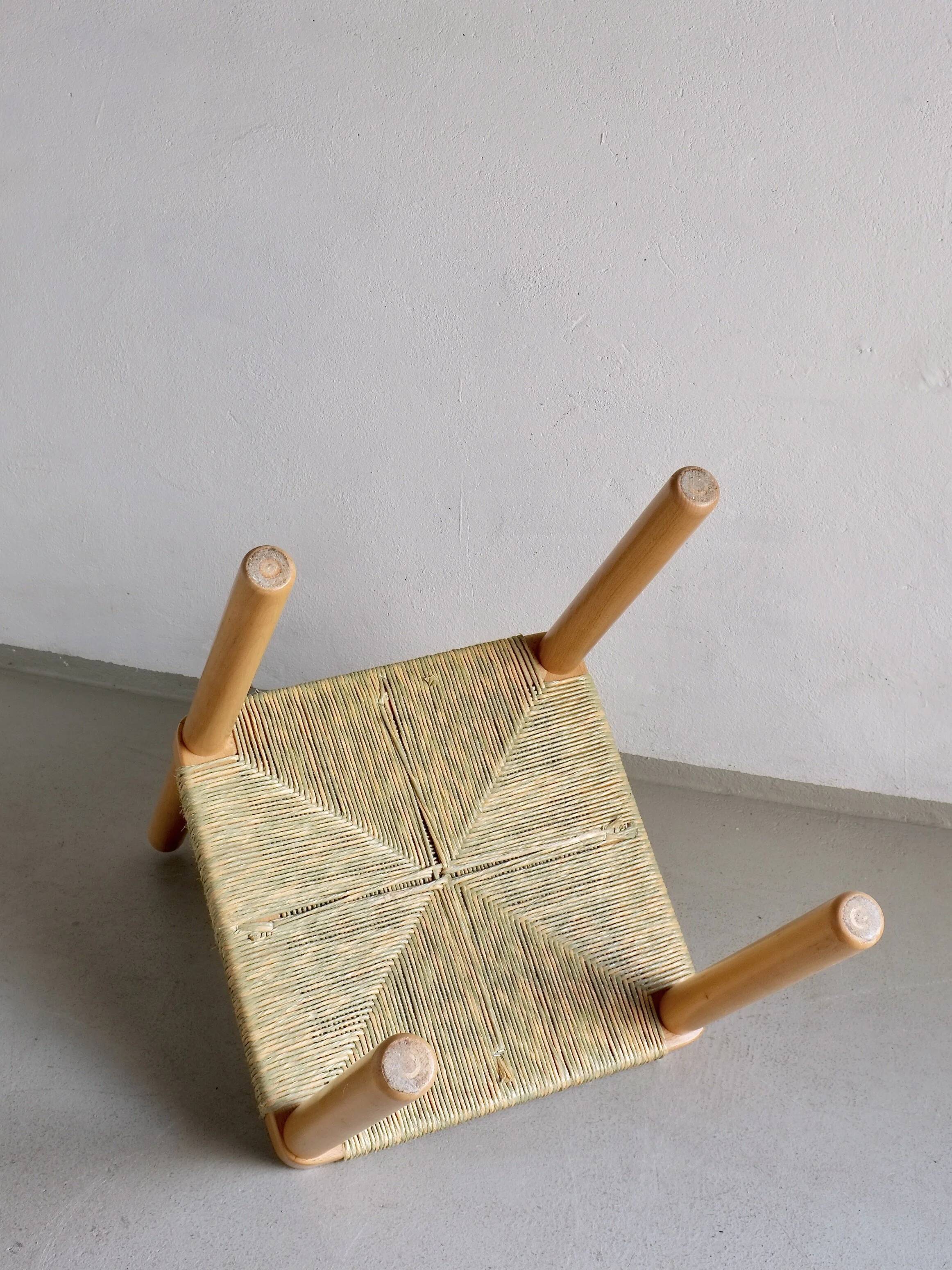 Vintage ladder back woven seat chair | 1960s
