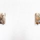 Pair of Palwa sconces in brass and crystal