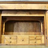 Empire secretary desk in walnut with black marble top