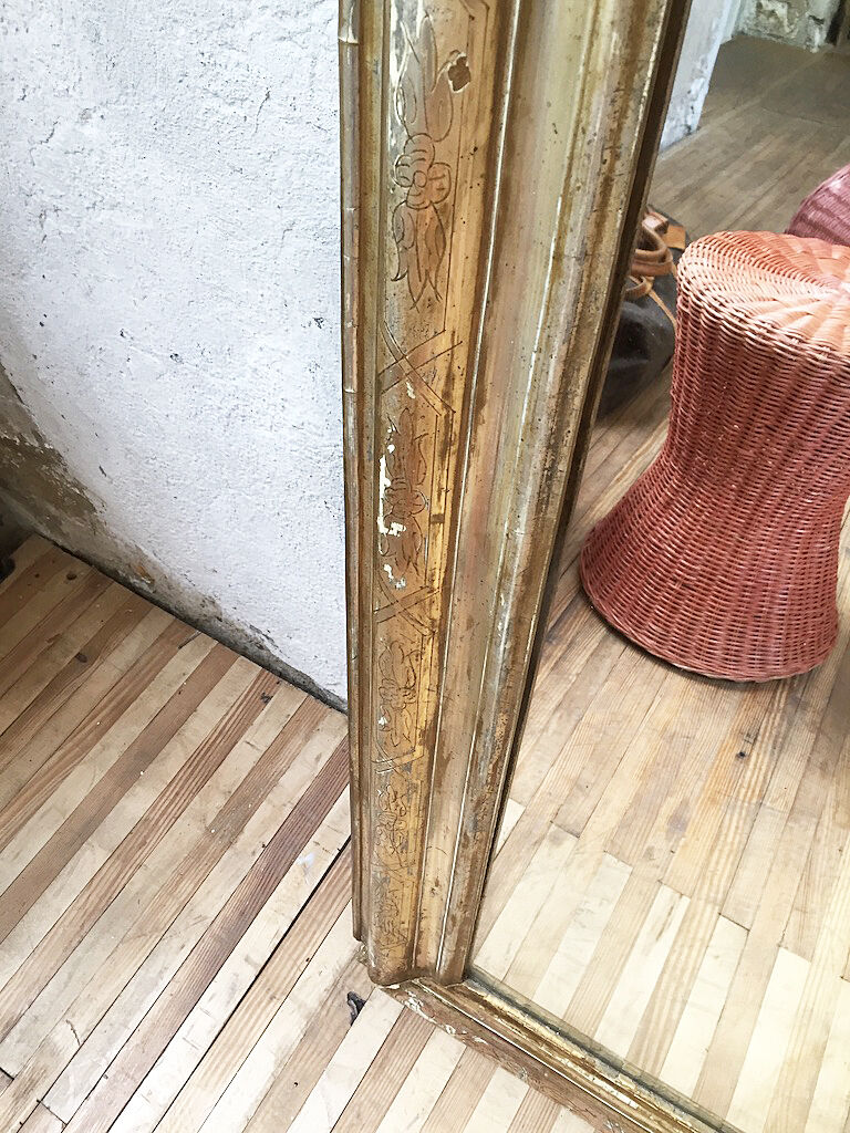 Mirror Louis Philippe flowered 75 x 109 cm