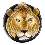 Mid-century lion ceramic plate / vide poche, Italy 1970s