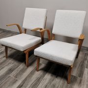 Mid-century wool boucle armchairs