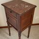 Table de chevet ancienne marbre et bois