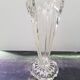 Old art deco vase transparent molded glass vintage decoration