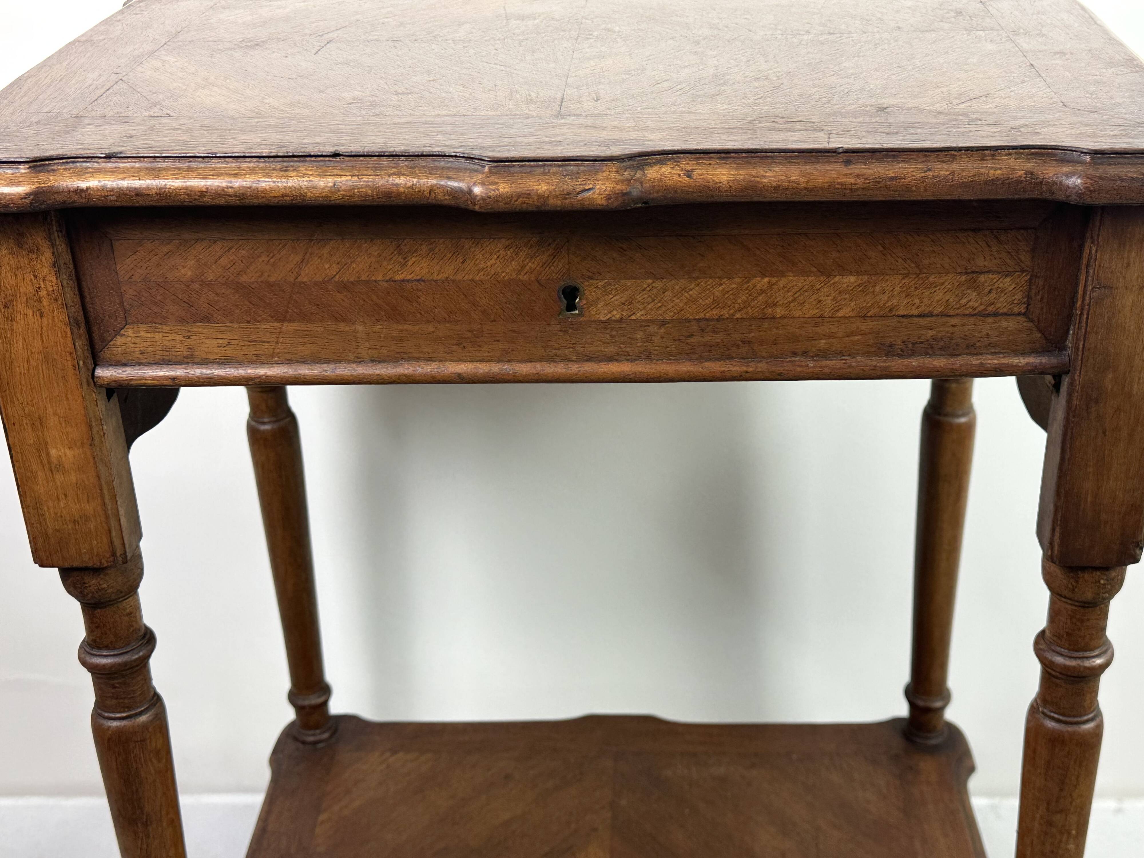 Louis Philippe style walnut side table, dressing table