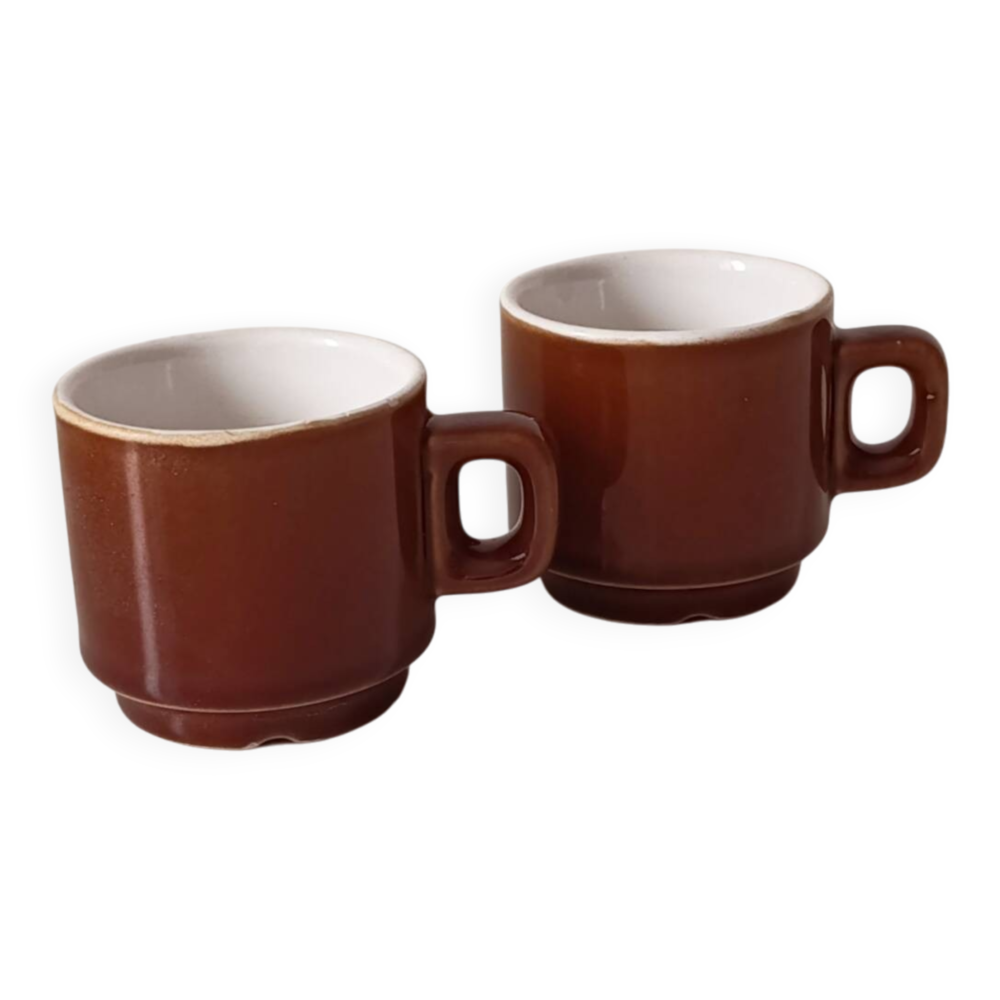 Set of 2 espresso cups, vintage bistro cups