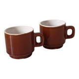 Set of 2 espresso cups, vintage bistro cups