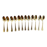Twelve Golden Metal Coffee Spoons