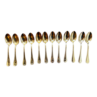 Twelve Golden Metal Coffee Spoons