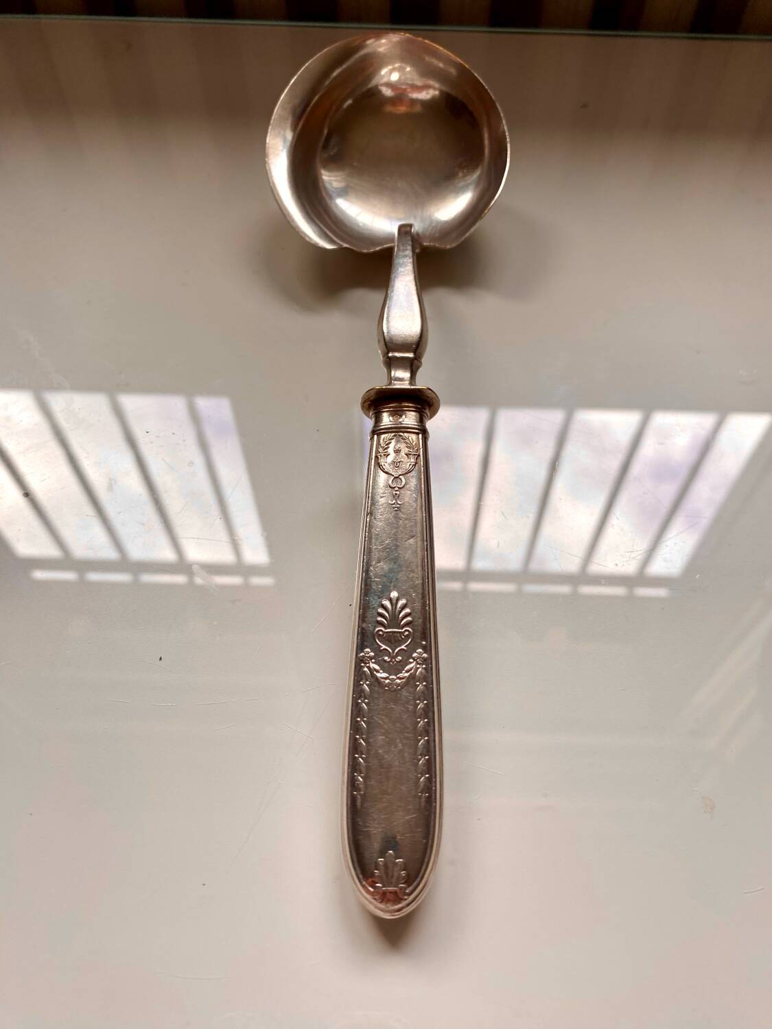 Grange louche en argent massif, époque XIXème