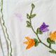 Set of 10 white towels embroidered flowers