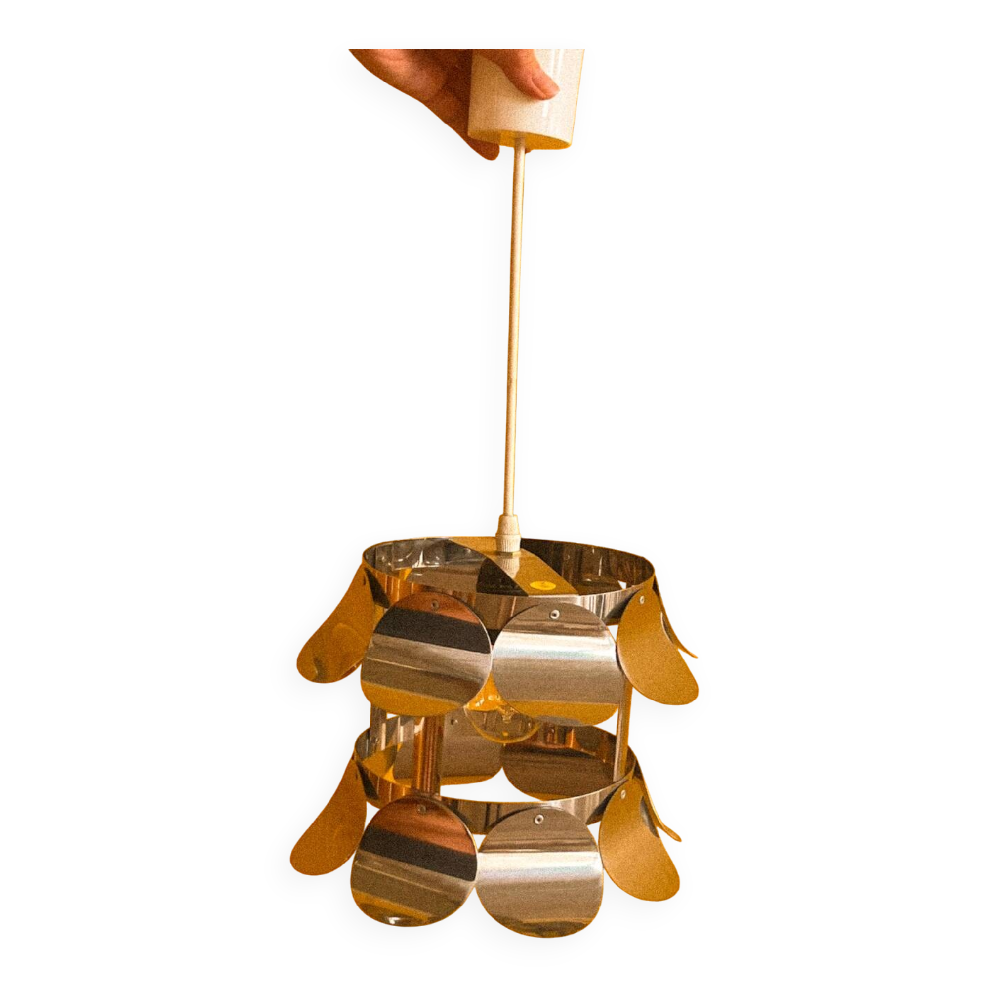 70s metal lampshade