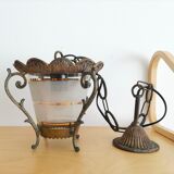 Antique Gothic ceiling lamp bronze  1920