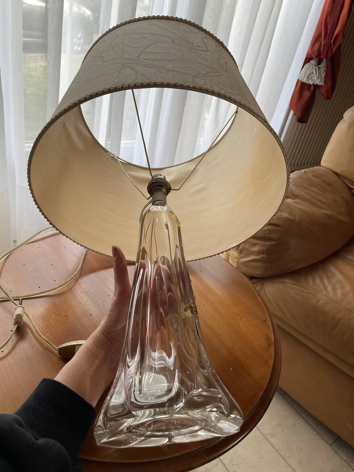 Lampe années 60 pied en cristal