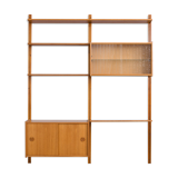 Scandinavian oak wall unit by Sven Andersen, Norway 1970s
