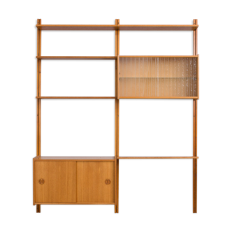 Scandinavian oak wall unit by Sven Andersen, Norway 1970s