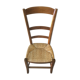 Chaise basse paillée de nourrice en merisier