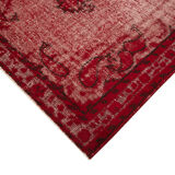 Hand-knotted hi-low pile oriental 1970s 170 cm x 261 cm red carpet