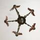 Vintage Patinated Bronze Figural Pendant Lamp