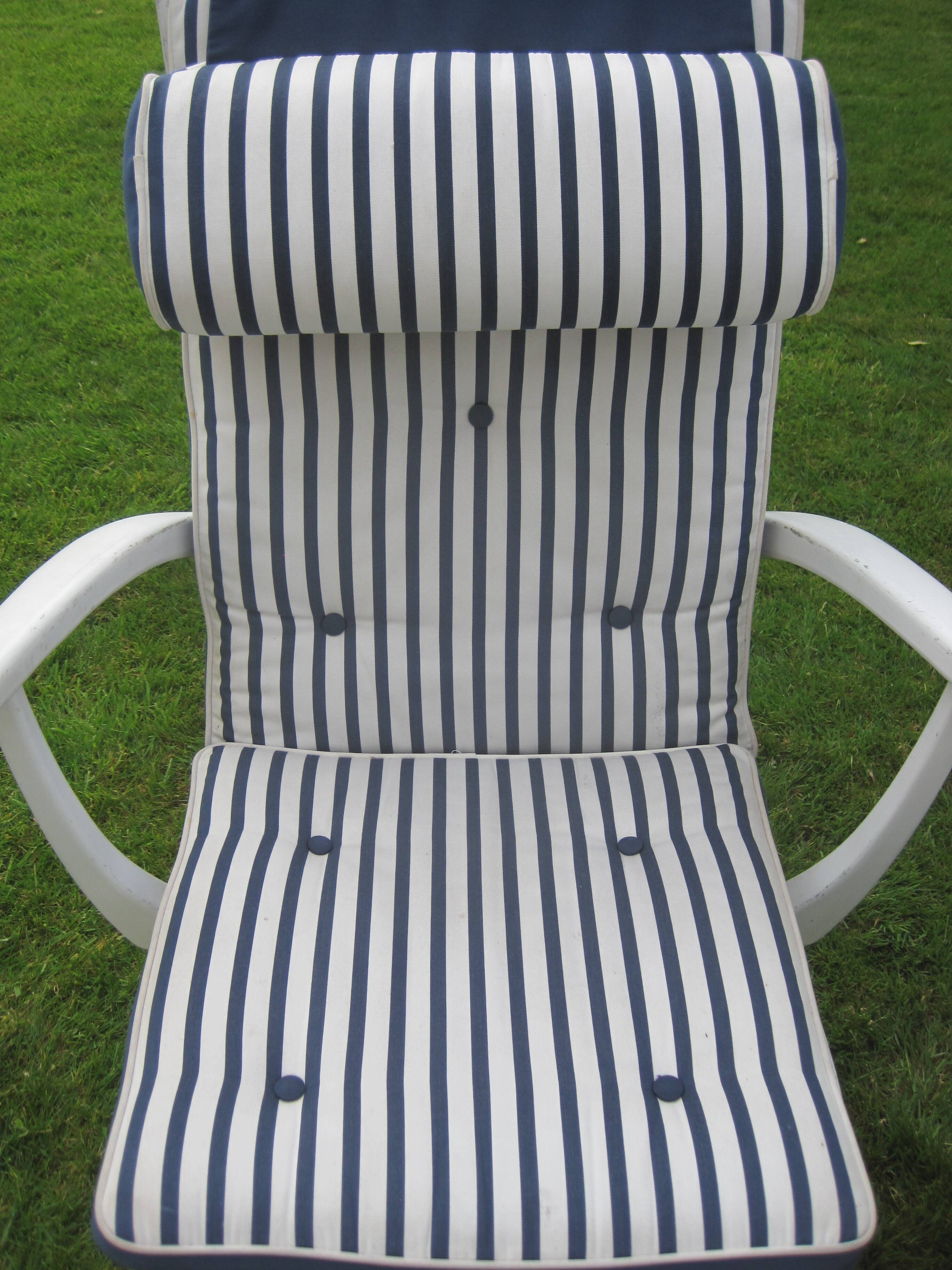 Mid-Century Riviera Chairs and Folding Table by French Maker Triconfort