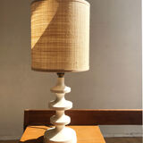 White lacquered wood lamp from the 1970s