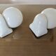 Pair of streamline opaline wall lights from the 80s