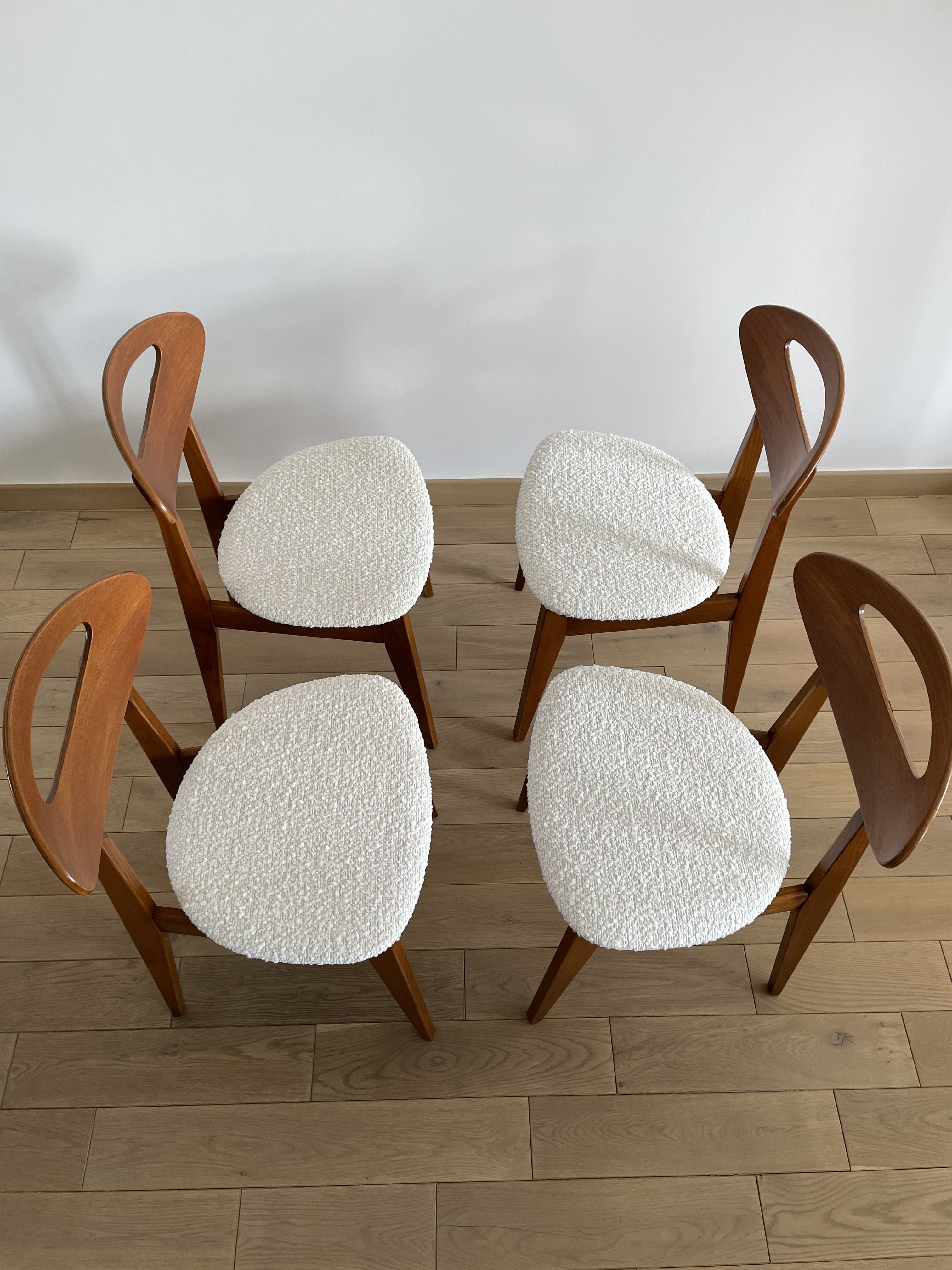 Lot 4 vintage chairs by Roger Landault for Sentou, France 1950