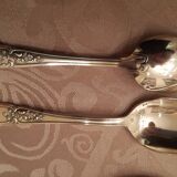 12 teaspoons, floral pattern with lily of the valley, silver metal