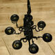Black brutalist candlestick with 7 lights