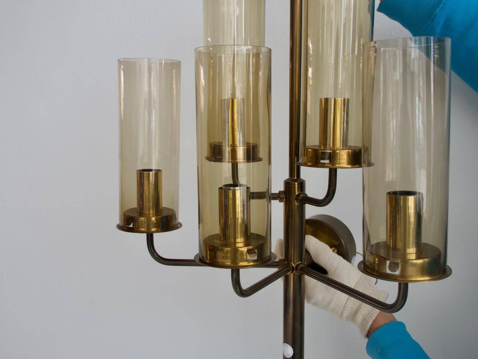 Brass wall light with five lights by Hans-Agne Jakobsson
