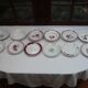 Assortment of 12 dominant plates red and green