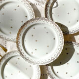 10 Mismatched Porcelain Plates ~ White Gold Porcelain Plates ~ LIMOGES Plates ~ Dishes