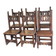 6 Alsatian chairs from the 19th century – carved wood – interlaced decoration
