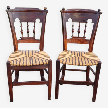 Pair of 19th Century Straw Chairs