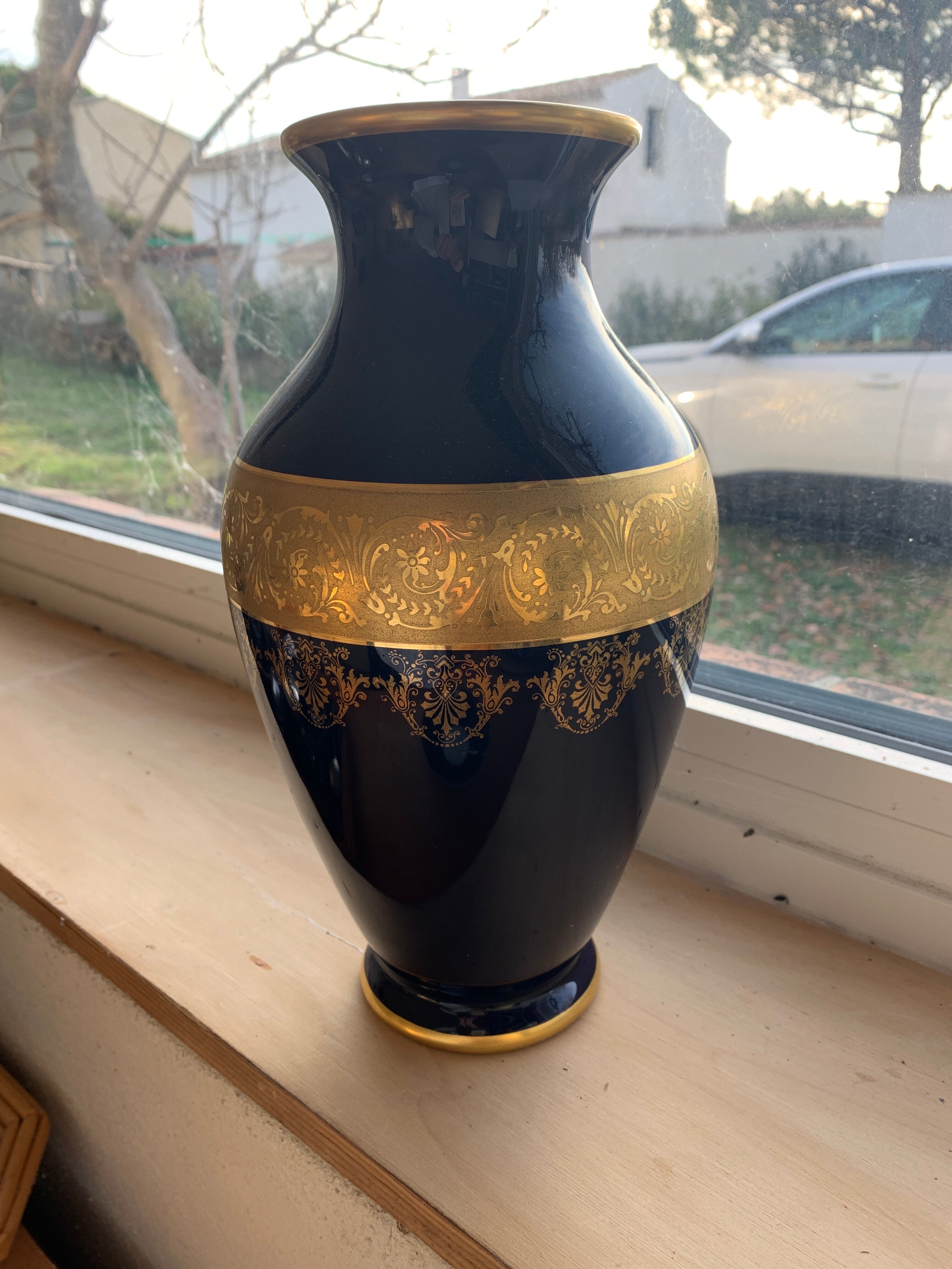 Blue Napoleon III Empire Vase of Sevres