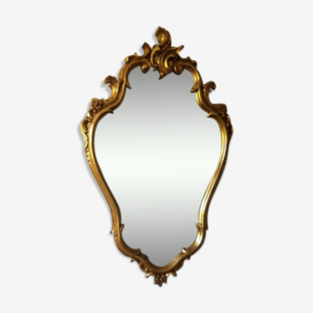 Miroir bois doré style Louis XV 70x42cm