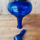 Cobalt blue glass decanter