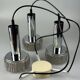 60s 70s 3-flame cascade lamp from Staff Leuchten Germany chrome glass