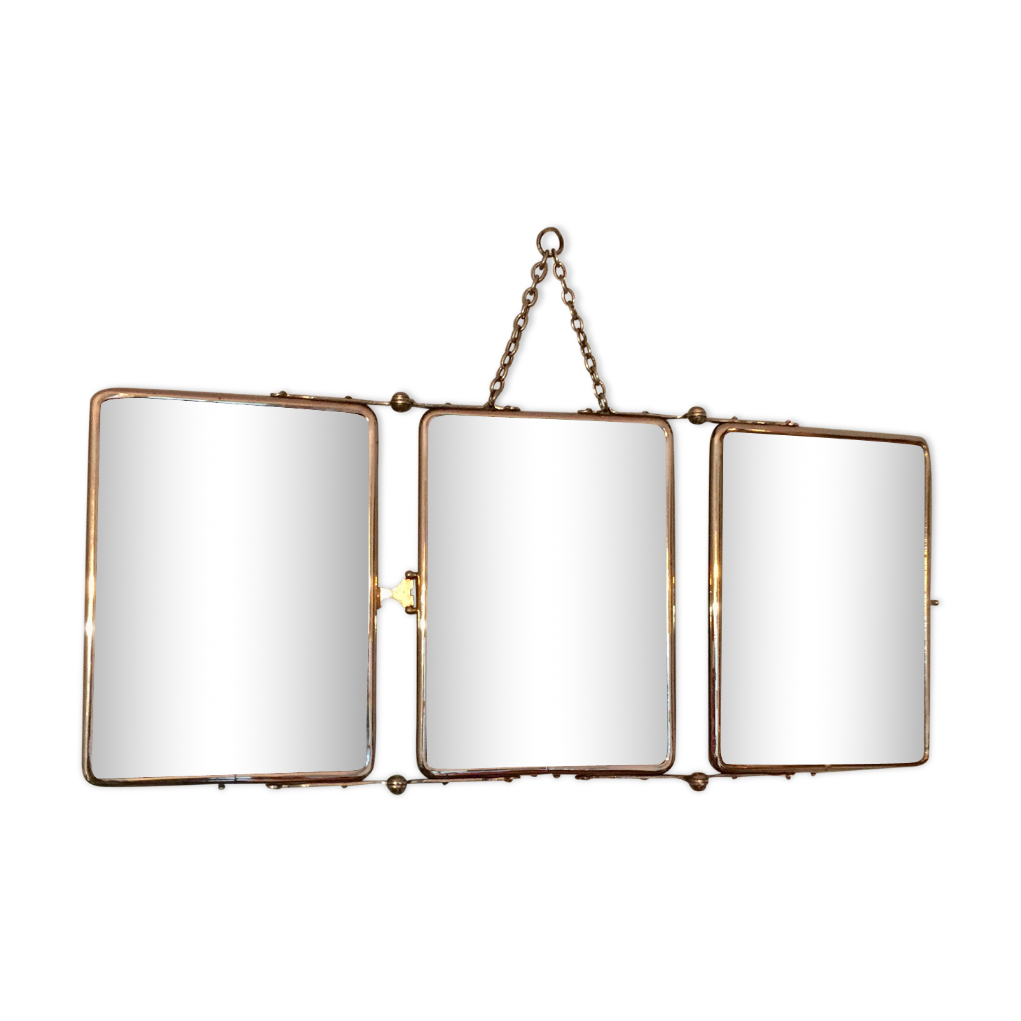 Triptych barber mirror