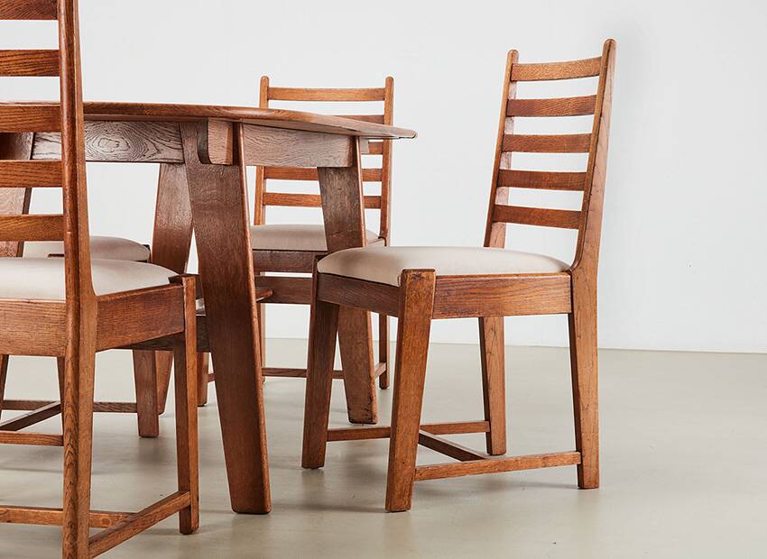 Rare Dining Set by Bas van Pelt for My Home Netherlands 1940s