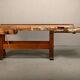 Vintage Wooden Industrial Rustic Carpenter’s Workbench with Two Vises
