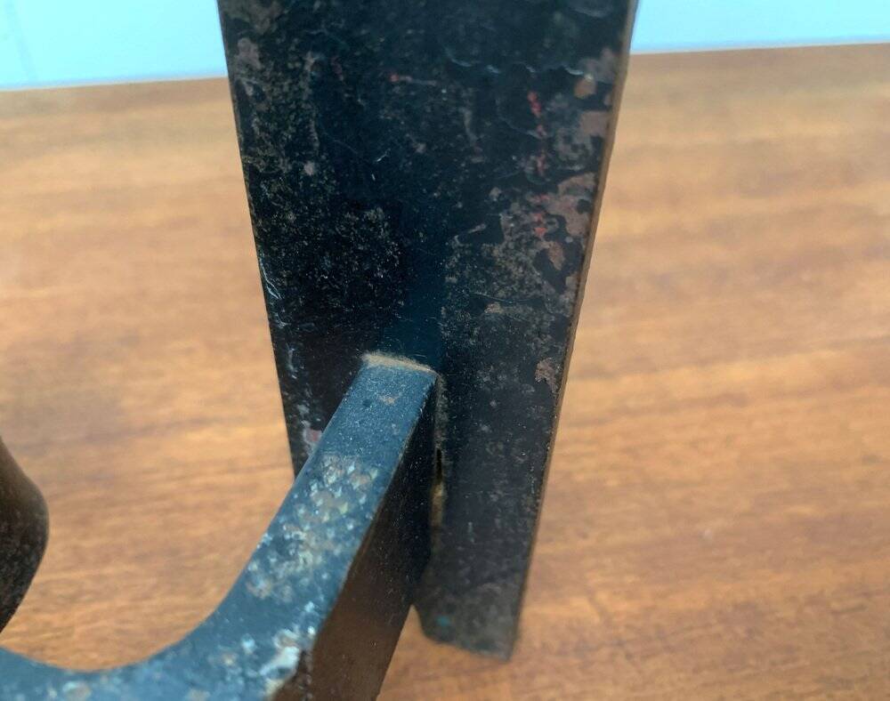 Mid-century brutalist wrought iron candlestick